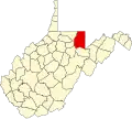 State map highlighting Preston County