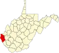 State map highlighting Wayne County