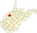 State map highlighting Wirt County