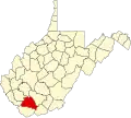 State map highlighting Wyoming County