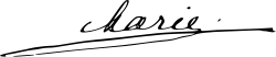Marie of Romania's signature