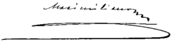 Cursive signature in ink