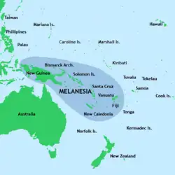 Geographical map of Melanesia (cropped)