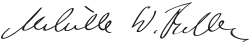 Cursive signature in ink