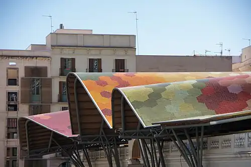 Roof of the Santa Caterina Market, Barcelona, Spain, by Benedetta Tagliabue and Enric Miralles, 2004[94]
