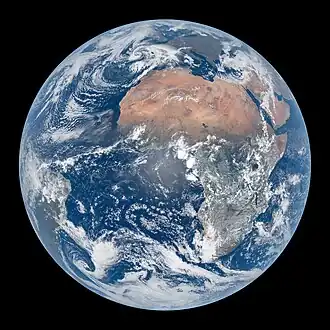 Earth as seen from Meteosat 12, during the March equinox