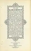 The American Monotype's Garamont specimen, showing the capitals.