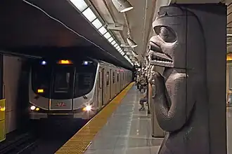A Toronto Rocket subway train at Museum station