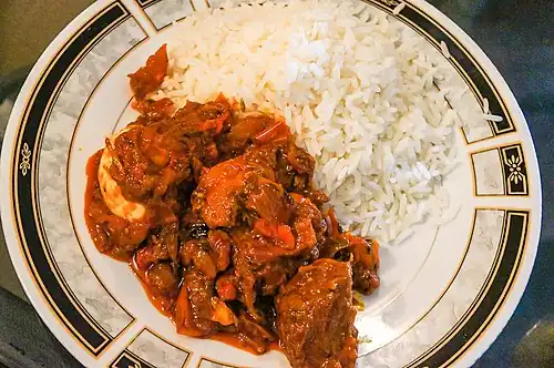 Ofada rice is a Yoruba dish.[178]