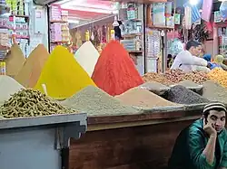 Night spice shop in Casablanca, Morocco