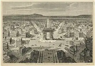 The Place de l'Étoile and Arc de Triomphe, 1868
