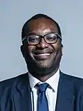 Kwasi Kwarteng (born 1975) is a British politician and author who lives in West Greenwich. He served as Chancellor of the Exchequer in 2022 and was previously Secretary of State for Business, Energy and Industrial Strategy and the Member of Parliament for Spelthorne from 2010 to 2024.