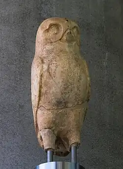 Owl statue, 5th century BC, in the Acropolis Museum, Athens