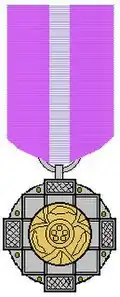 Padma Bhushan medal suspended from its riband