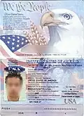 Signature page and data page of a biometric passport (2007–2021)