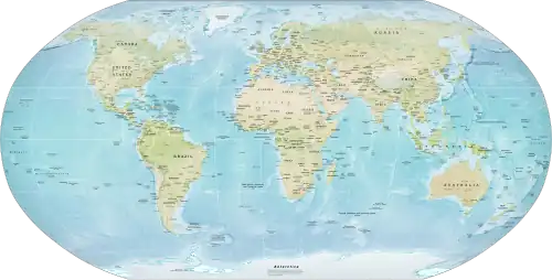 Map of the world as of 2021