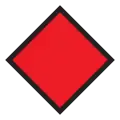 Red diamond with black edges