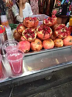 A stall selling pomegranate juice in Xi'an, China