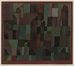 Red/Green Architecture (yellow/violet gradation), 1922, oil on canvas on cardboard mat, Yale University Art Gallery, Yale University, New Haven, Connecticut