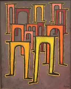 Revolution des Viadukts, 1937, oil on oil grounding on cotton on stretcher frame, Hamburger Kunsthalle