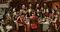 King Philip and Queen Anna banqueting with family and courtiers, by Alonso Sánchez Coello