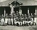 Scotland first rugby team (wearing brown[10]) for the 1st international, v. England in Edinburgh, 1871