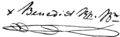 Signature of Bishop Benedict J. Fenwick