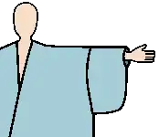 Wide shoulders and narrow sleeve width diagram