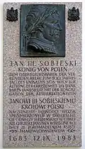 Plaque at the Polish Congregatio Resurrectionis church on Kahlenberg