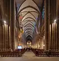 Nave of Strasbourg Cathedral (mid-13th century), looking east
