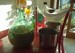 Filtering homemade perry
