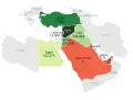 Syrian refugees hosted in some Middle East countries (Turkey, Lebanon, Jordan, Iraq, and Egypt); only a small fraction of all Syrian refugees have been resettled anywhere in the world (data as of August 2015)