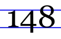 Horizontal guidelines with a one fitting within lines, a four extending below guideline, and an eight poking above guideline