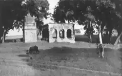 Early 20th century photograph claimed by James L. Sleeman (Sleeman's grandson) in his 1933 book Thug: Or a Million Murders to have been a favourite burial place of thugs. Wagner notes that it could be of any roadside shrine.