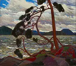 The West Wind, Tom Thomson, 1917, depicting Pinus resinosa