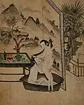 Vaginal fingering. Gouache painting on cloth, between 1800 and 1899.