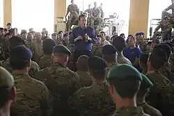Cameron visiting British troops in Afghanistan in October 2014