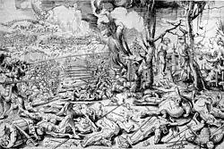 After the Battle of Marignano, drawing by Urs Graf, 1521