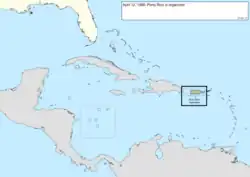 Map of the change to the United States in the Caribbean Sea on April 12, 1900
