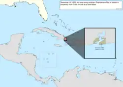 Map of the change to the United States in the Caribbean Sea on December 10, 1903