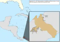 Map of the change to the United States in the Caribbean Sea on September 18, 1919