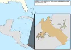 Map of the change to the United States in the Caribbean Sea on February 1, 1924
