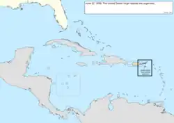Map of the change to the United States in the Caribbean Sea on June 22, 1936