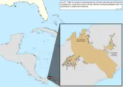 Map of the change to the United States in the Caribbean Sea on July 27, 1939