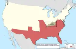 Map of the change to the international disputes involving the United States in central North America on November 20, 1861
