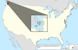 Map of the change to the international disputes involving the United States in central North America on July 20, 1871