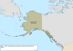 Map of the change to the United States in northwest North America on May 17, 1884
