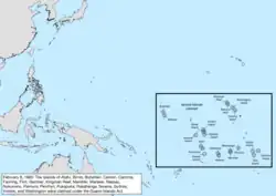 Map of the change to the United States in the Pacific Ocean on February 8, 1860