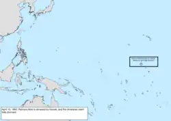 Map of the change to the United States in the Pacific Ocean on April 15, 1862