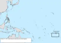 Map of the change to the United States in the Pacific Ocean on October 15, 1873